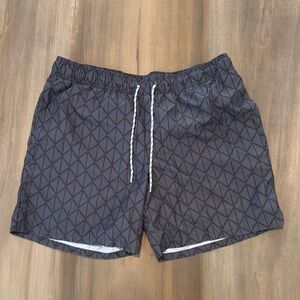 Goodfellow & Co Gray Geometric Swim Trunks with Drawstring